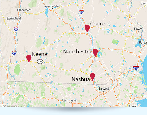 Map of NBT New Hampshire Locations