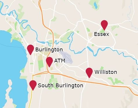 Map of NBT Vermont Locations