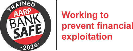2025 AARP Bank Safe Trained. Working to prevent financial exploitation.