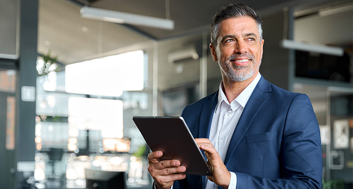 Middle aged business man in office setting